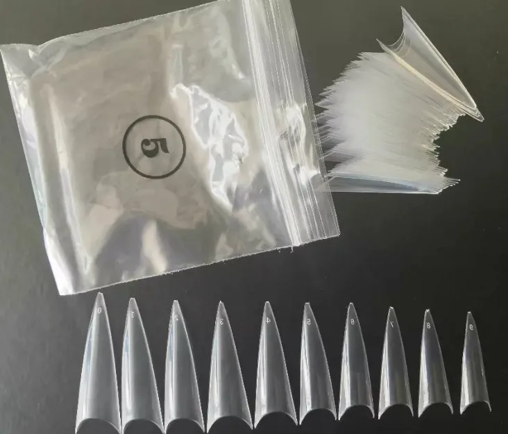 600pcs per bag  Nail Art Straight Tips Triangle Stiletto Nail Tips