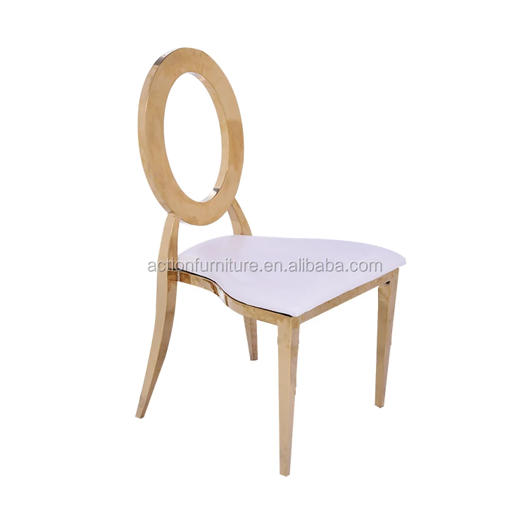 gold gilt stainless steel banquet dining chairs for nobility in high quality