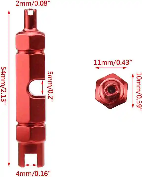 Portable Two-Head Bicycle Tire Nozzle Wrench Multi-Function Valve Core Removal Tool for Bike Repair