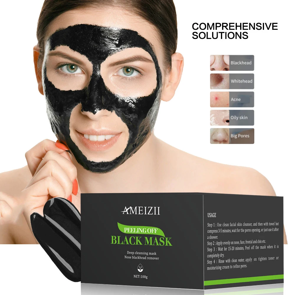 Private Label Blackhead Peel off Mud Face Mask Facial Skin Care Cosmetics Beauty makeup Deep Cleansing AntiAging Clay Mask