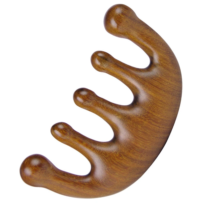 Hot Selling Head Meridian Wood Massage Comb Portable Scalp Massager Wood Wide Tooth  Comb