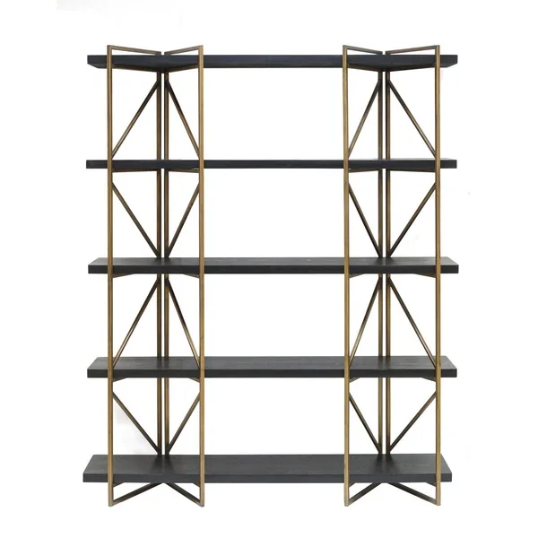 Mayco Home Bookcae 5 Tier Bookshelf Foldable Modern Ash Wood Display Shelf For Living Room Use