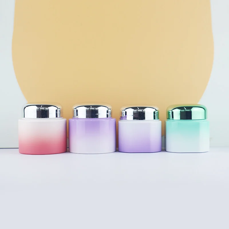 50g 50ml Flower Thermal Sublimation Rainbow Paint Pearlescent Rainbow Paint Gradient Color Glass Jar with Screw Cap