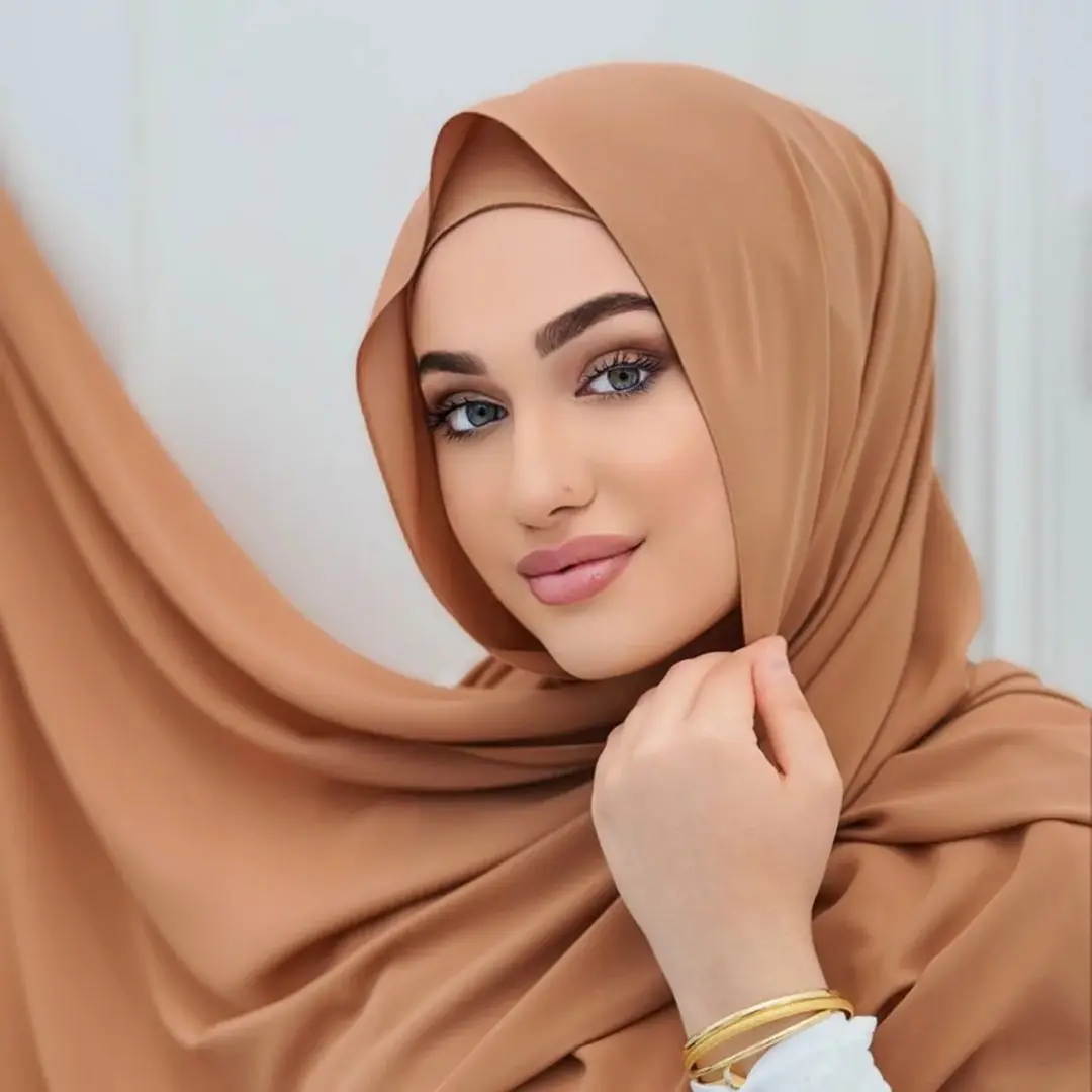 2022 Top Brand  Hot Selling Prefect Matching Premium Chiffon Hijab Set Matching Color Chiffon Hijab With Underscarf