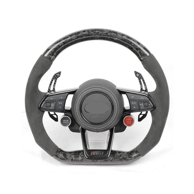Wholesale Made-in-China Online for Audi A4 A5 A6 Q5 Q8 C7 C8 B9 Marble Forged Carbon Fiber Start Button Steering Wheel