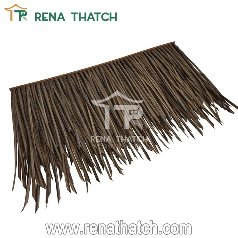 Plastic artificial roof Nylon Polyamide synthetic thatch roof panels with fire resistant UV protection