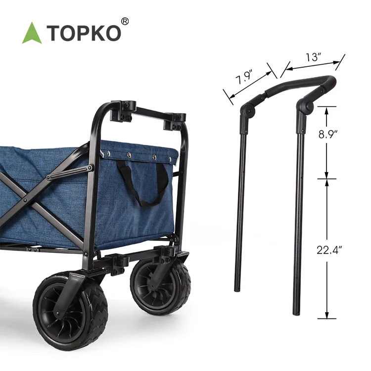 TOPKO 3-In-1 Outdoor Collapsible Wagon for Kids and Cargo,Cooler  Serving Minibar Trolley
