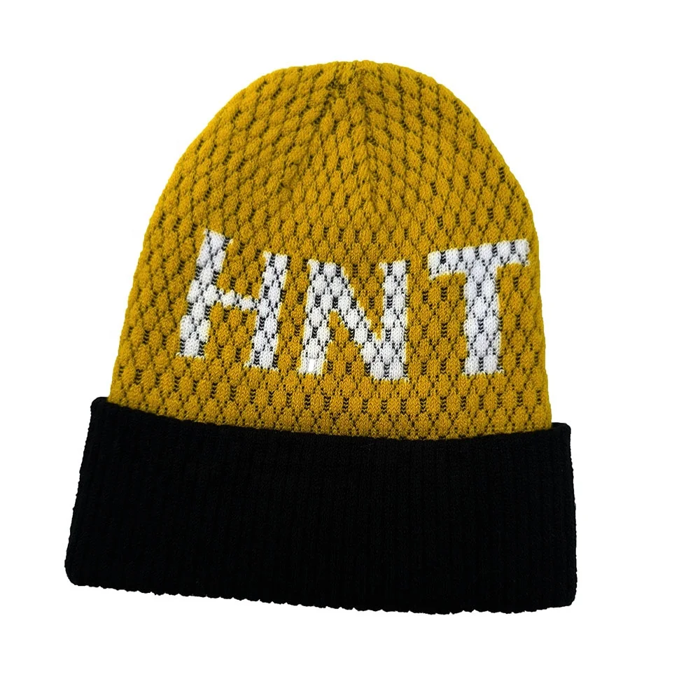 The Newest Trend Design China Products 2024 Fashion Accessories Lady Women Honeycomb Ribbed Cuff Beanie Knit Hat Winter Waffles