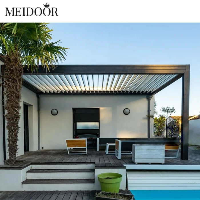 Motorized 3x3 Cheap Aluminum Waterproof Garden Yard Terrace Roof Louver Pavilion Kits Cover Outdoor Canopy Gazebo Pergola