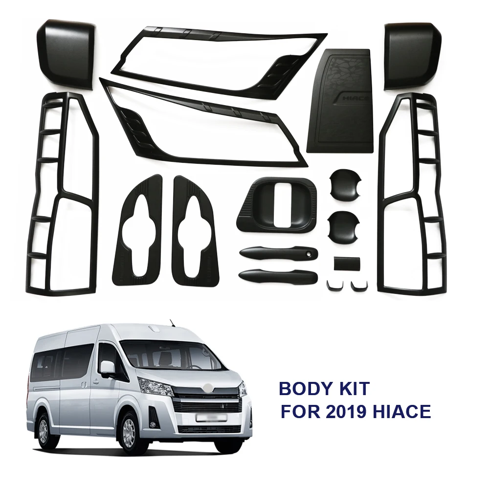 Hot Sale Auto Parts Headlight Tail Light Cover Door Handle Bowl Car Body Kit Garnish Combo Set for Toyota Hiace 2019 Accessories