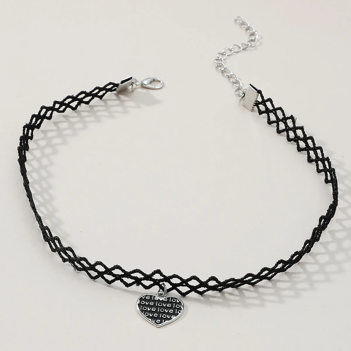 Fashion Gothic Victorian Tassel Tattoo Choker Necklace Lace Pendant Black Love Heart  Collar Vintage Women Wedding Jewelry