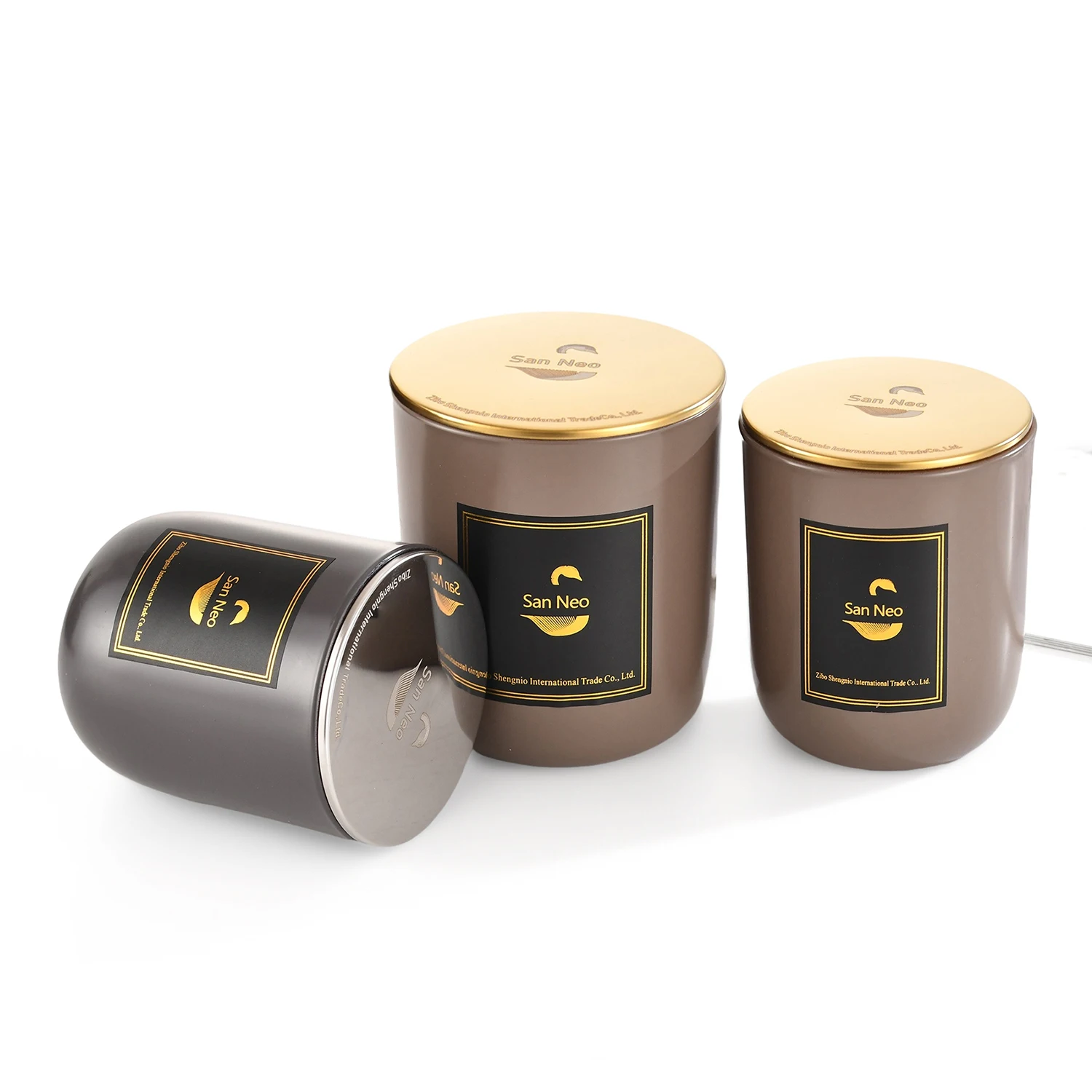 Sales Reasonable Price Wholesale Matte Brown Black Luxury 8 Oz Glass Candle Jar With Lids