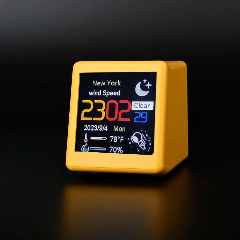 MINI Size Smart WIFI Weather Station Clock for Game Room Decoration. DIY Cute GIF Animations and Electronic Album Function