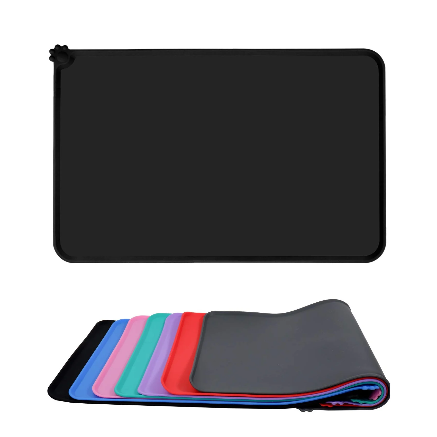 Large Non Slip Silicone Dog Cat Mat Pet Food Dog Bowl Mat for Food and Water