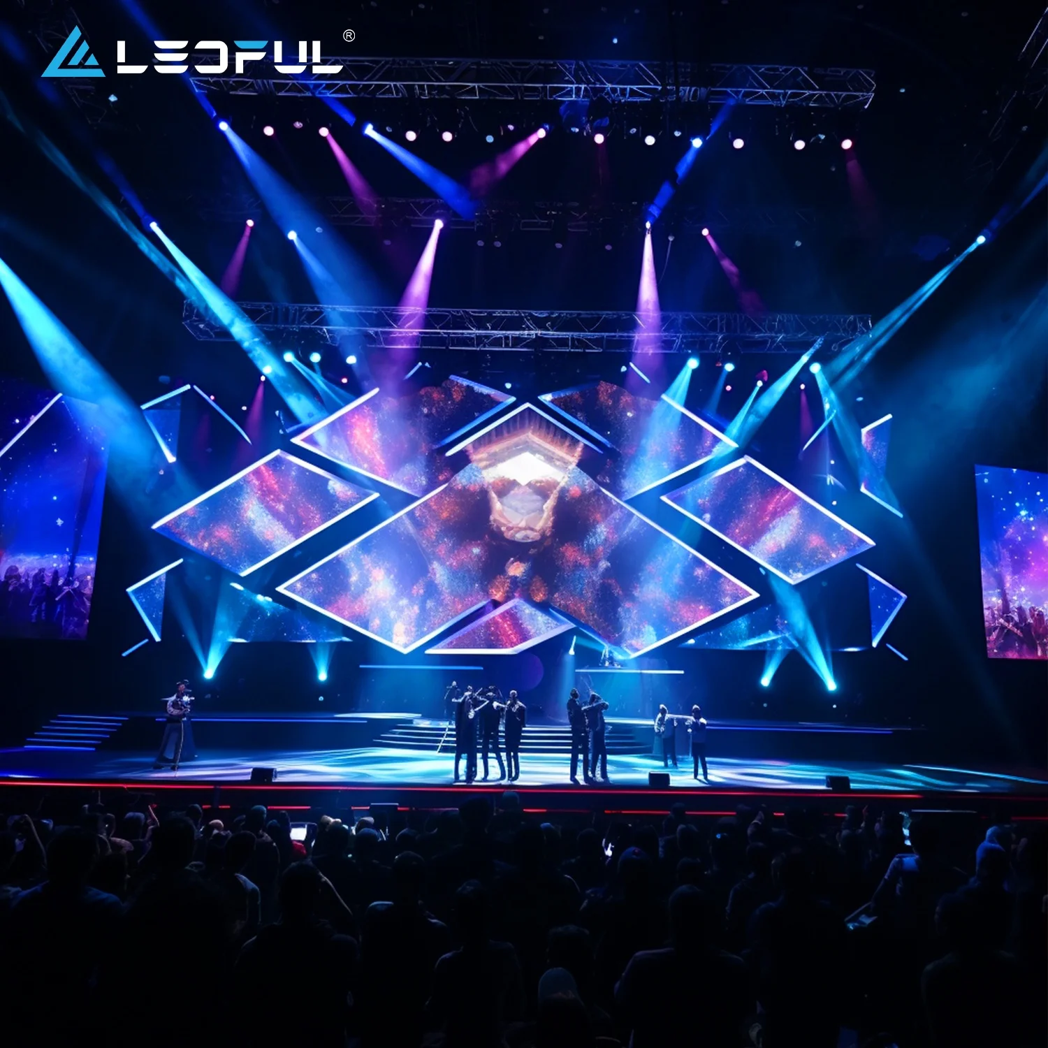 Easy Servicing Front Maintenance Fashion Shows Seamless Screens Curved Rental LED Screen Display Wall