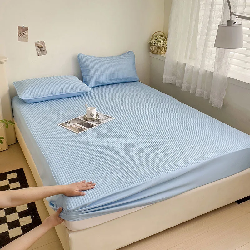 A Class Waterproof Bed Sheet Pillowcase Three Piece Set Cover Mattress Protective