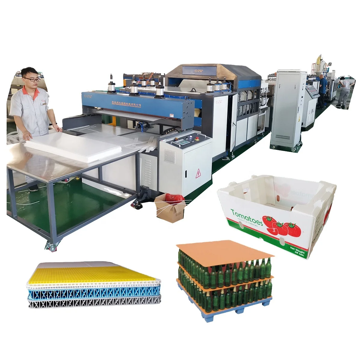 Factory Price PP corrugated hollow sheet extrusion machine line/Plastic corrugated hollow board/sheet making machine