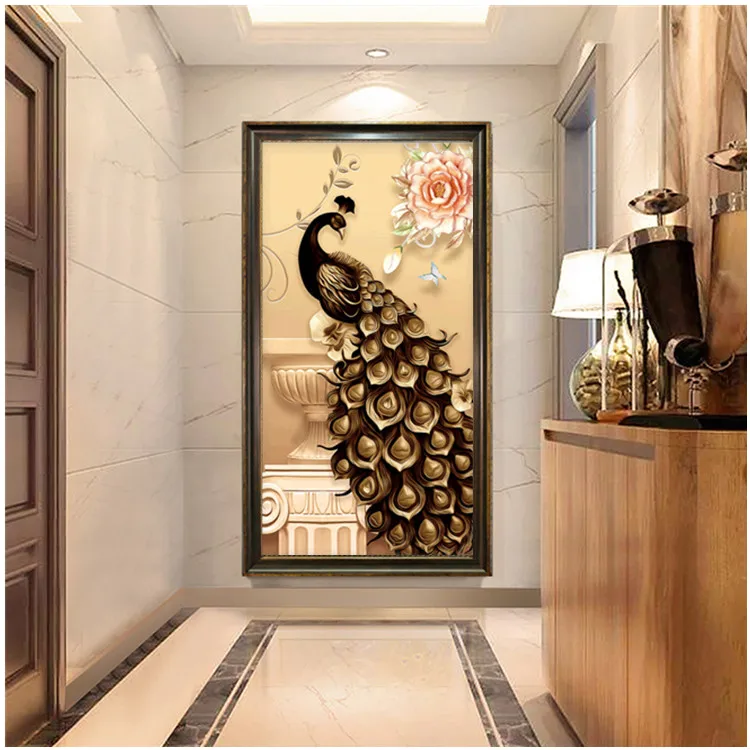 
5d Diy Diamond Painting Beautiful Peacock Full Square Round Diamond Embroidery Decor Home Resin Picture Of Rhinestone 