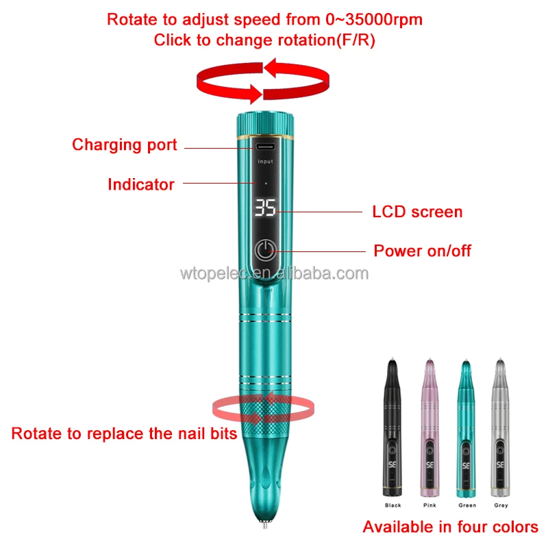 Wireless Electric Nail Drill Machine Most Popular Pedicure Manicure Drill Set Mill Cutter Set Nail File Polishing Equipment