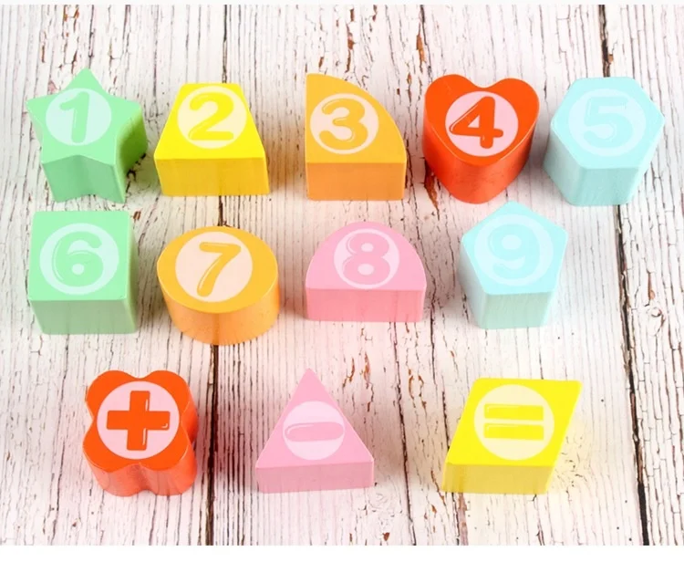 Wooden Alphabet Blocks Stacking Games Montessori Educational Baby Toys