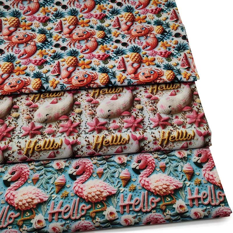 3d Imitation Embroidery Digital Print Tc Fabric Polyester Cotton Flower Designer Sewing Quilting Diy Material Textile