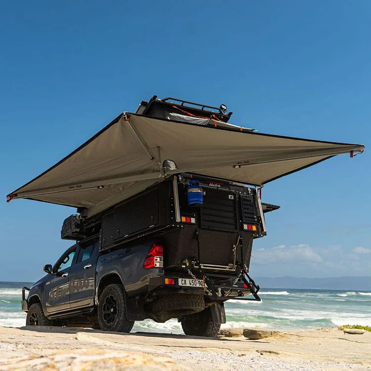 Free Standing 270 Round Sildout Tent Outdoor Car Side Awning For Camping Suv
