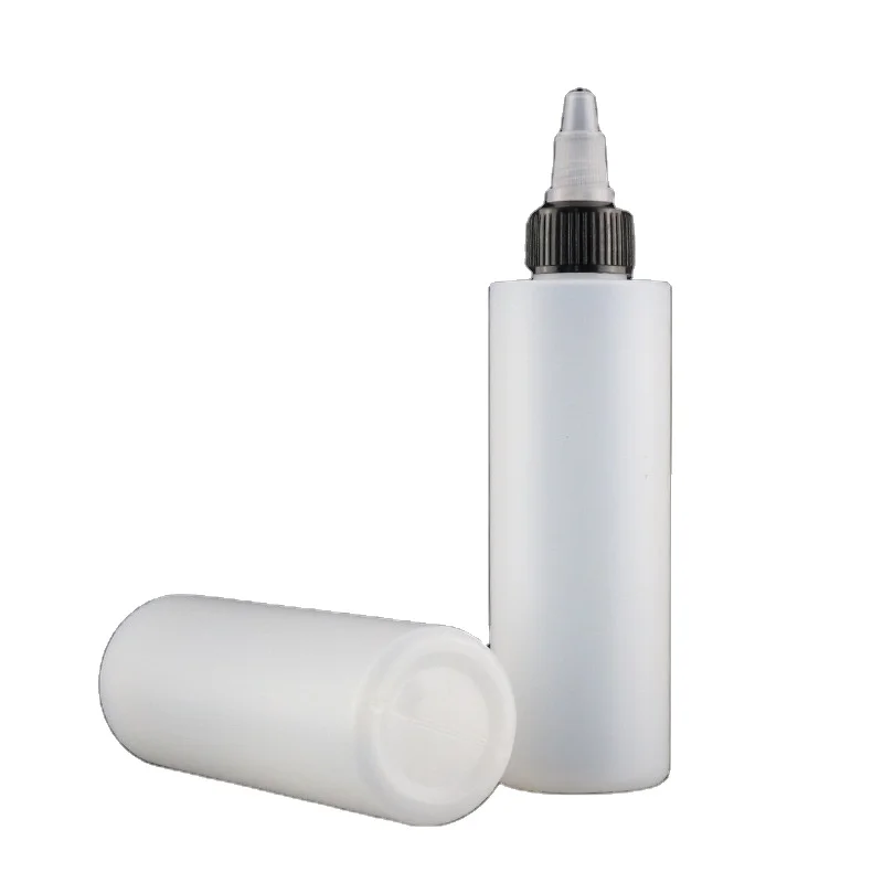 2oz 4oz 6oz 8oz 10oz 16oz 500ml Cylinder Natural Clear HDPE Plastic Soft Squeeze Bottle with  Twist Top Spout Cap