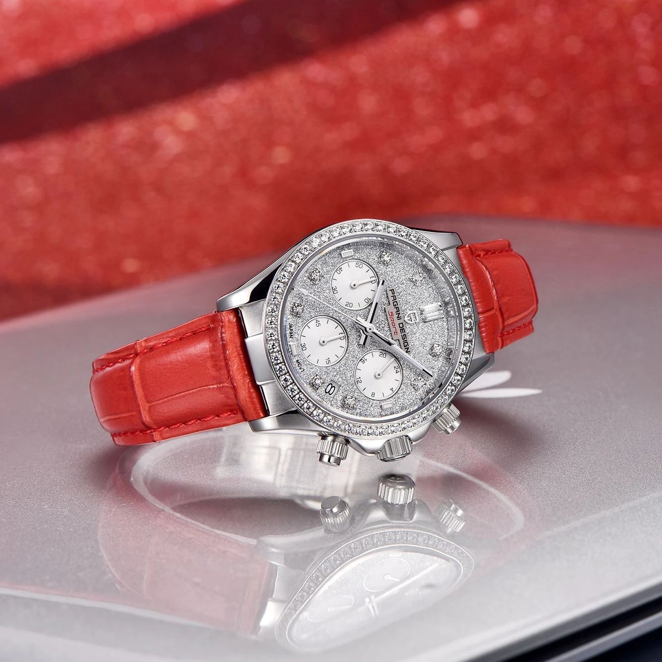 PAGANI DESIGN 1730 Sapphire Glass Womens Quartz Watches Fashion Chronograph Quartz Stainless Steel Wristwatch for Women