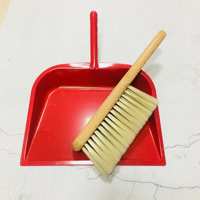 New Style Household Professional Short Handle Beech Wood Cleaning Broom Dustpan Set Table Brush