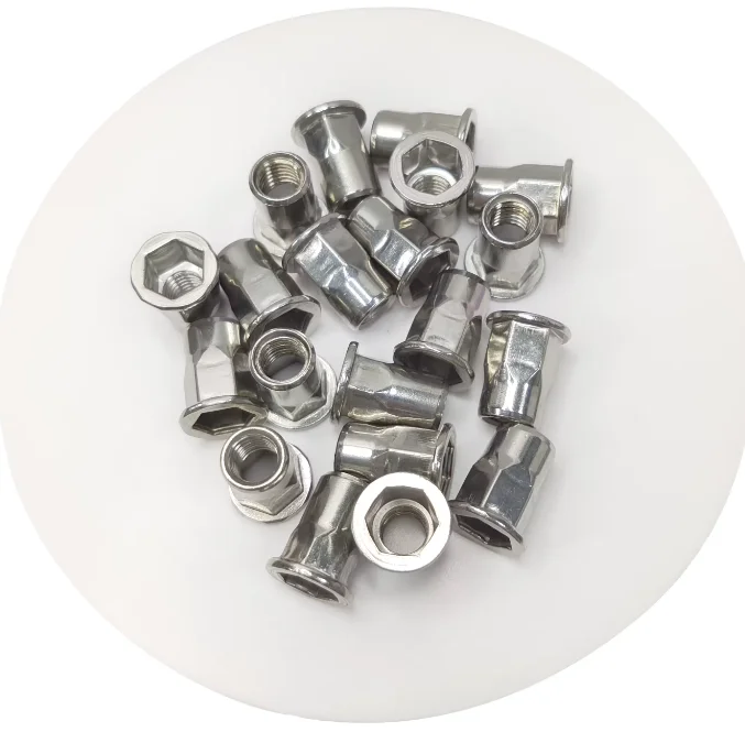 Manufacturer M3 M5 M6 M8 Stainless Steel Plated 304 Half Hex Rivet Nut Threaded Rivet Nuts with Flat Head Insert Nut