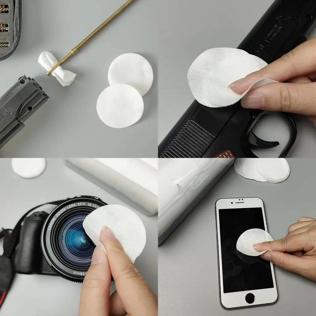 600pcs Highly Absorbent Gun Cleaning Cloths Lint Free Gun Cleaning Patches with Plastic Case