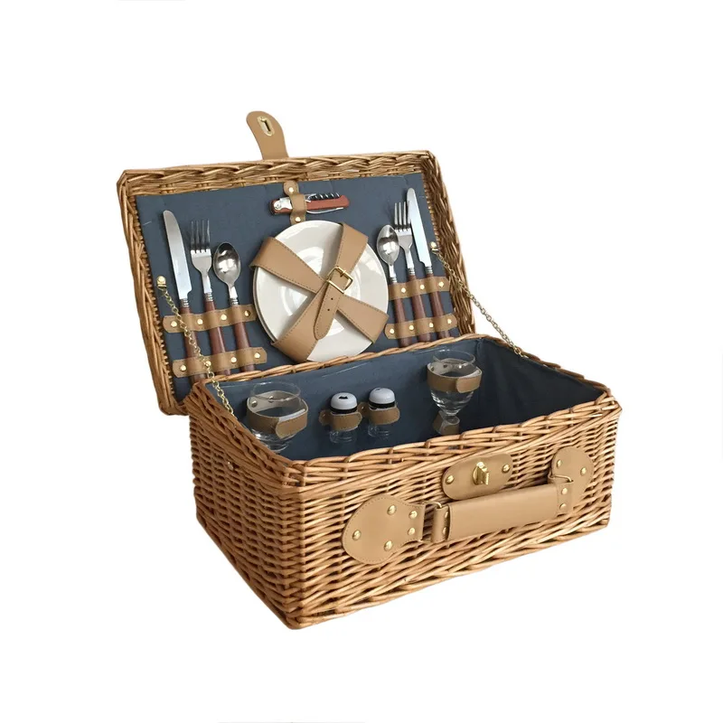 2024 оптовая продажа большой контейнер из ротанга плетеная корзина для пикника