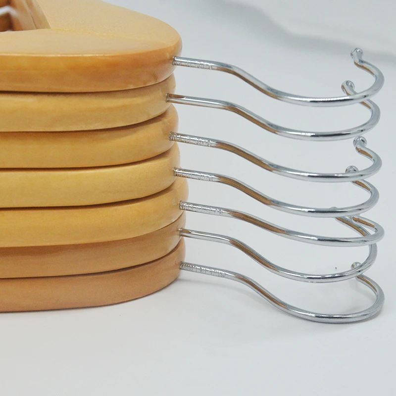 Wholesale factory price B grade wood hanger non slip notches wooden clothes shirt hanger with bar
