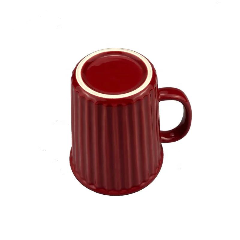 Japan Style Black Rim Vertical Ceramic Coffee Mug For Daily Use Ceramics Cups