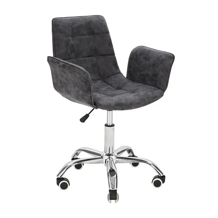 Anji Height Adjustable Black Nylon Castor Swivel Office Chair Computer Pu Boss Swivel Office Chair