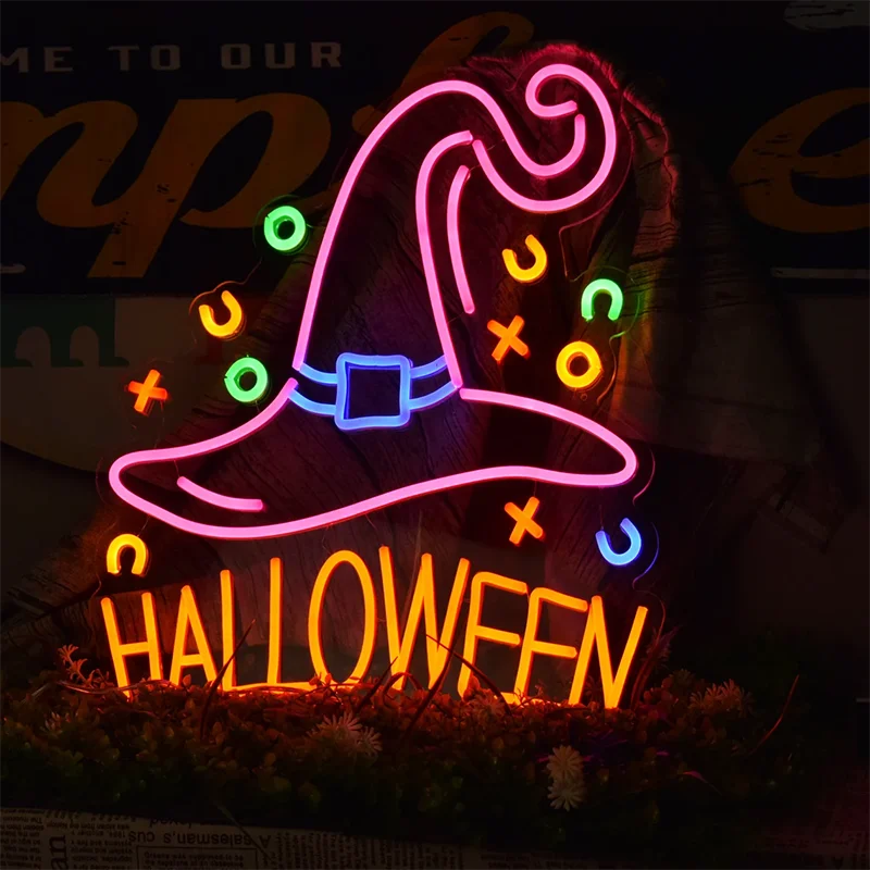 Wholesale Wall Hanging rgb changeable color neon sign custom flex led words letter light halloween neon sign