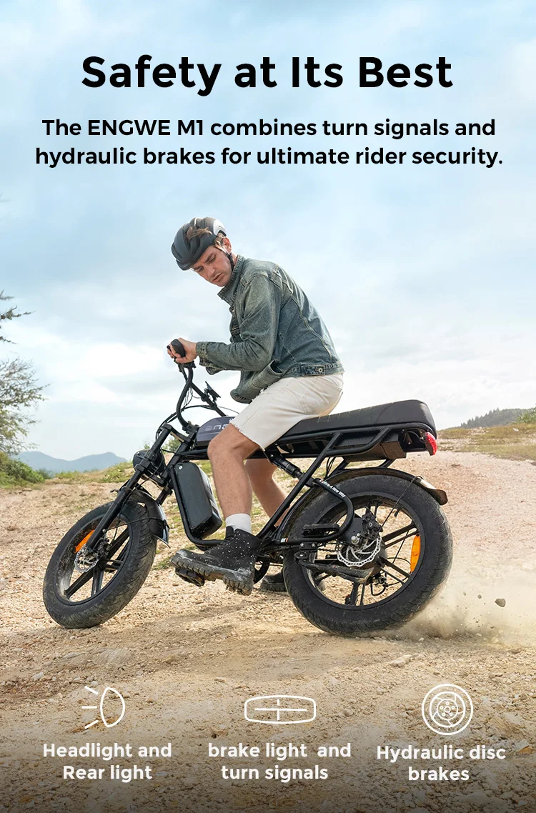 EU USA Warehouse Ready Stock ENGWE M1 Electric Hybrid Bike 250w 20in Fat Tire E-bike 25km/h Ebike Electric Bicycle Adult Fatbike