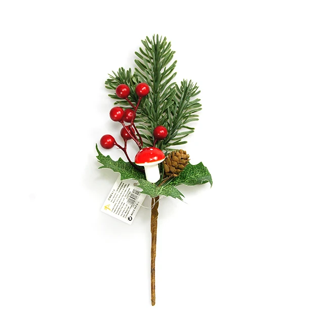 Red fabric Xmas poinsettia flowers stem with glitter Red velvet flowers Christmas tree decor manufacturer wholesale