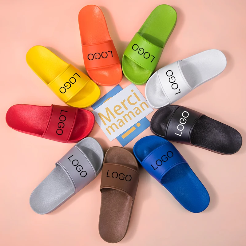 OEM Big Size Customized Logo Made Slides Man And Women Unisex Custom Print design Slide Slippers Custom Flip Flop