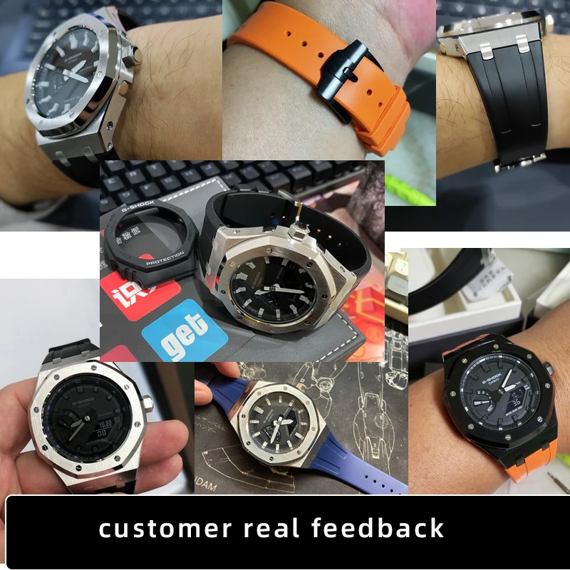 Watch Accessories Modified Stainless Steel Case Silicone Strap DIY For Casioak G Shock Watch GA 2100 Mod Original