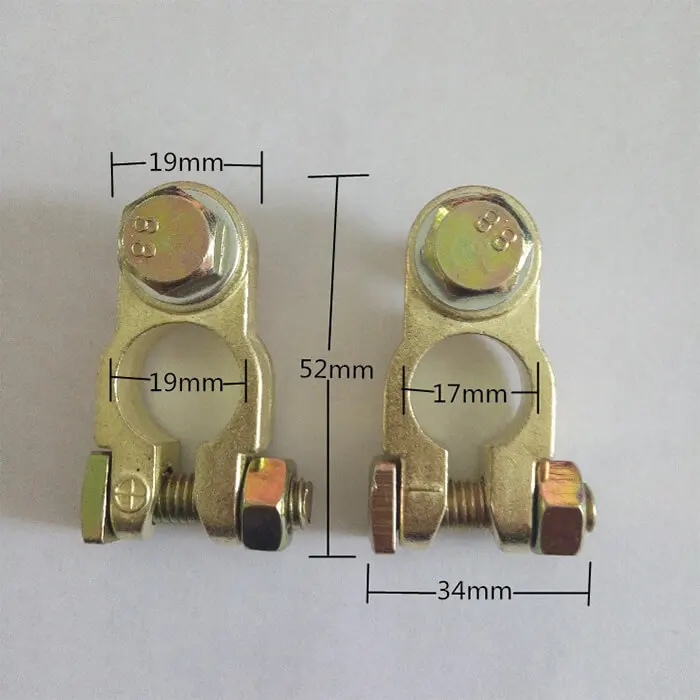 Brass Connectors 2PCS Quick Release Disconnect Car Positive Negative Battery Terminal