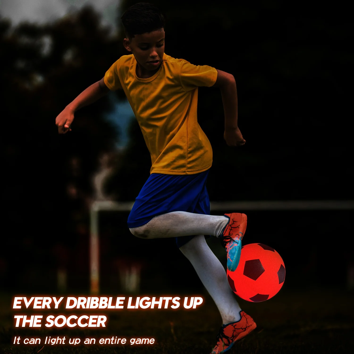 USB Type-C Rechargeable LED Soccer Ball Size 5 Luminous Glowing Rubber Ball with Custom Logo Glow in the Dark Style