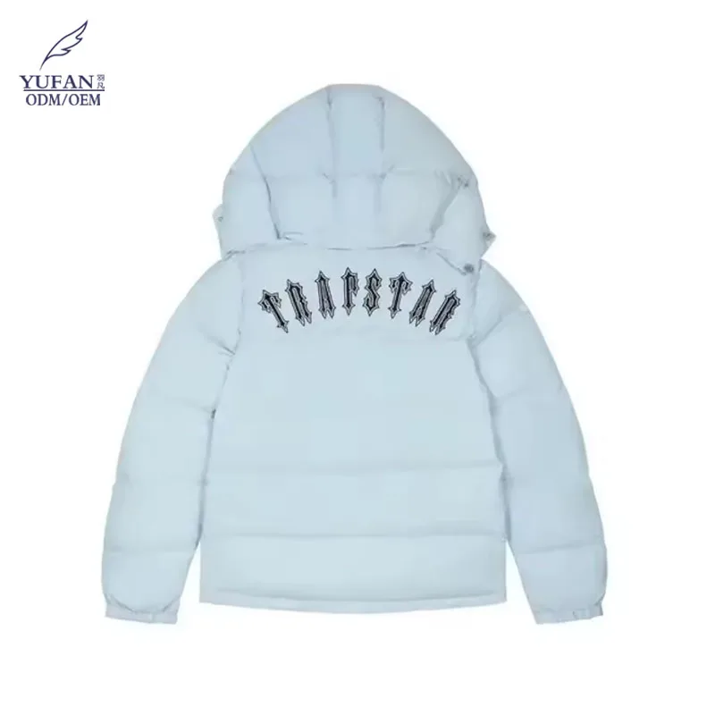 YuFan Custom Trapstar Decoded Hooded Puffer Jacket Detachable Hood Puffer Coat Man Warm Jacket Winter