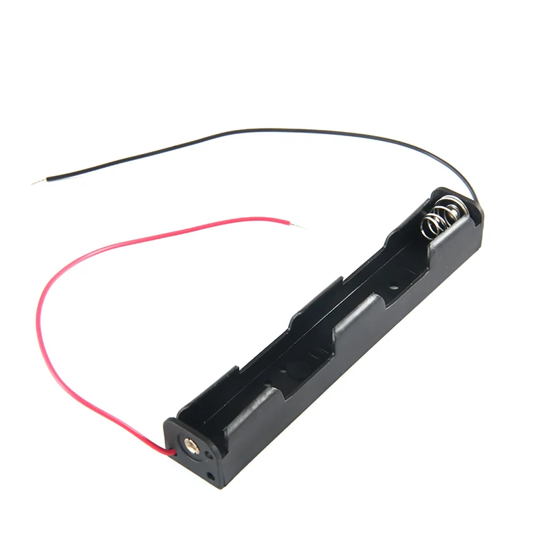Oem Black Plastic 2*Aa Cell (Um-3*2) 2*1.5V Battery Cell Holder Case Box Long Type With Wire Leads