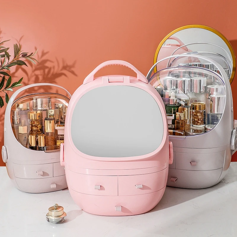 FF256 Bathroom Counter Dresser Makeup Storage Bins Jewelry Cosmetic Storage Box Display Cases Desktop Makeup Organizer