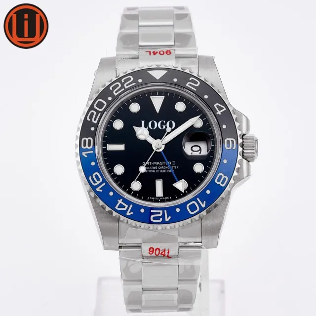  Роскошные светящиеся часы Noob ETA 904L Steel 126710BLNR GMT Master