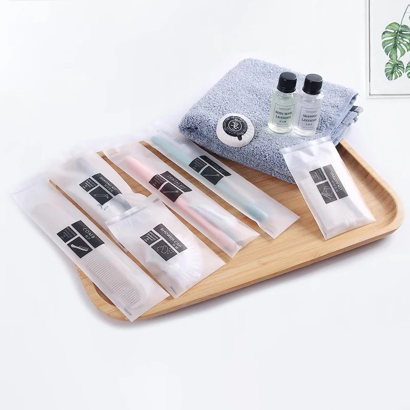 Bath Room Accessories Bamboo Toothbrush Soap Shampoo Shower Cap Waterproof Hotel Toiletries Supplies Amenity Kits