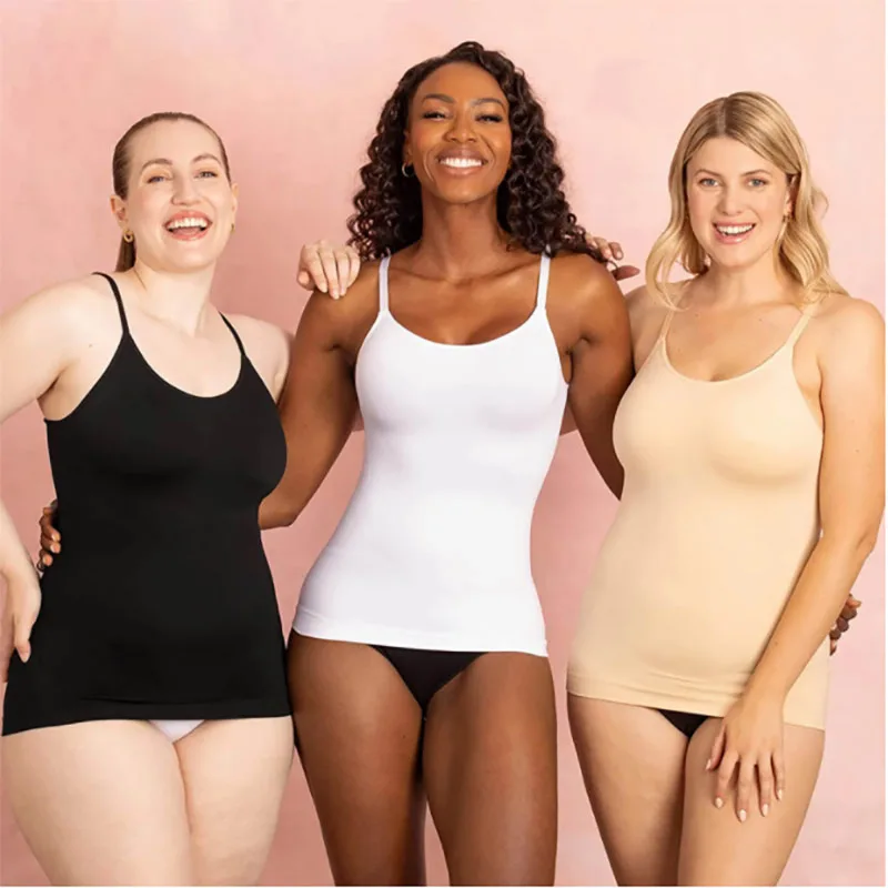 All Day Every Day Scoop Neck Cami Adjustable Straps Seamless Camisole Comfort Female Body Control Shapers Scoop Neck Tanks