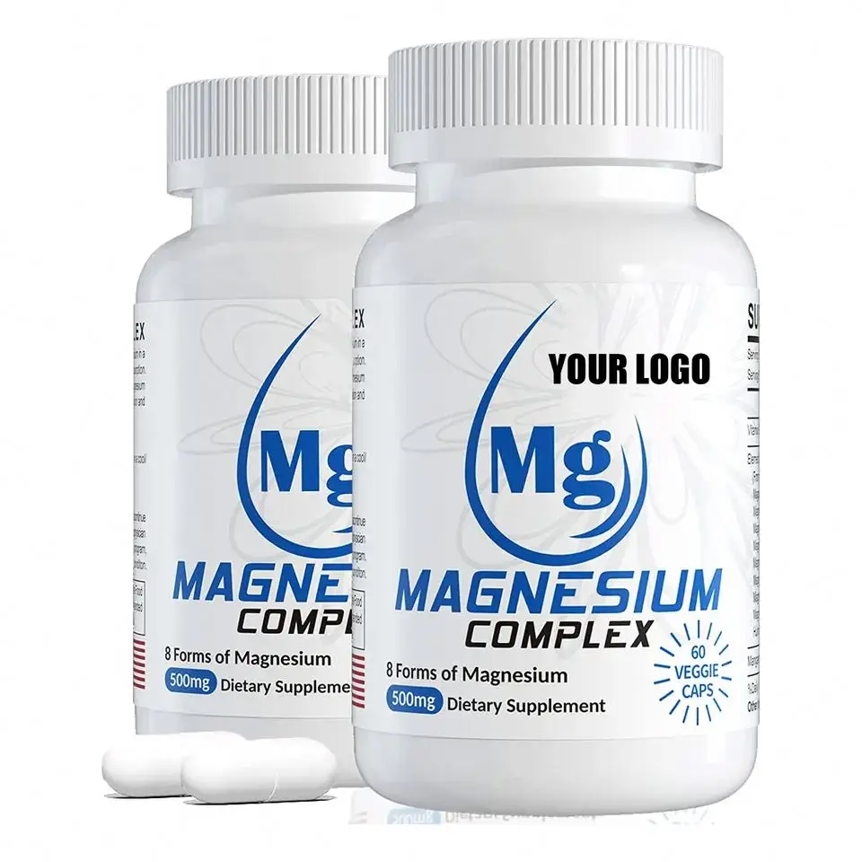 Hot Selling Magnesium Complex Vegan Capsules Supplement High Absorption Mg for Calm Sleep Mood & Muscle Relaxation  Magnesium  c