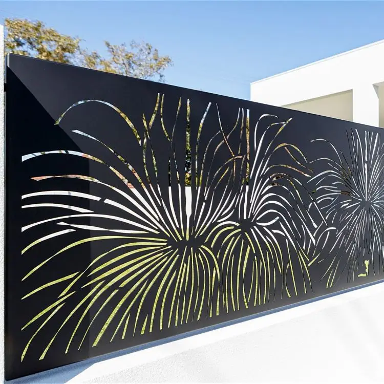 GUOYAO garden custom design aluminum black metal post and rail fence